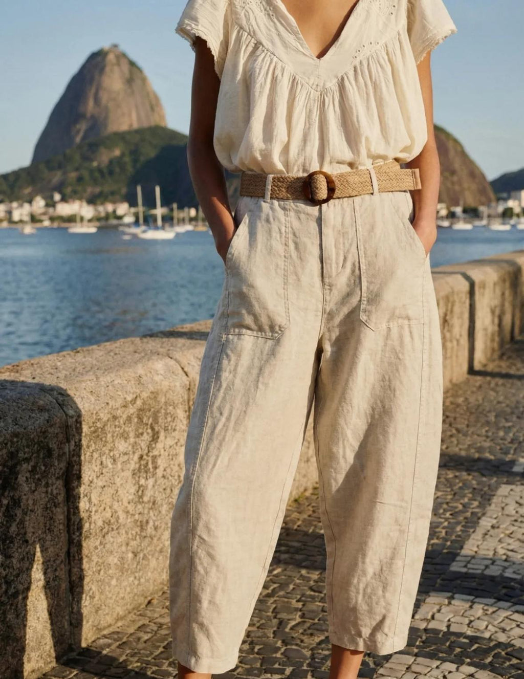 BELTED BARREL PANT