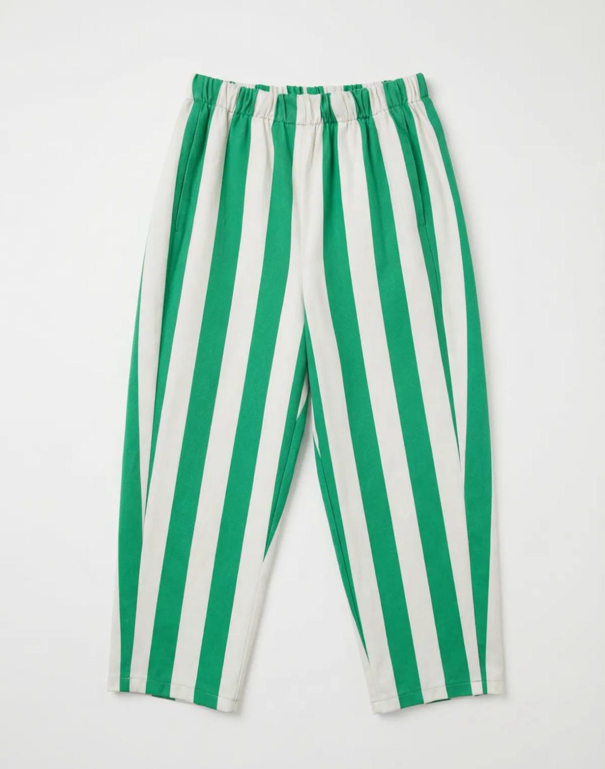 ELASTICATED WAIST STRIPE BARREL PANT