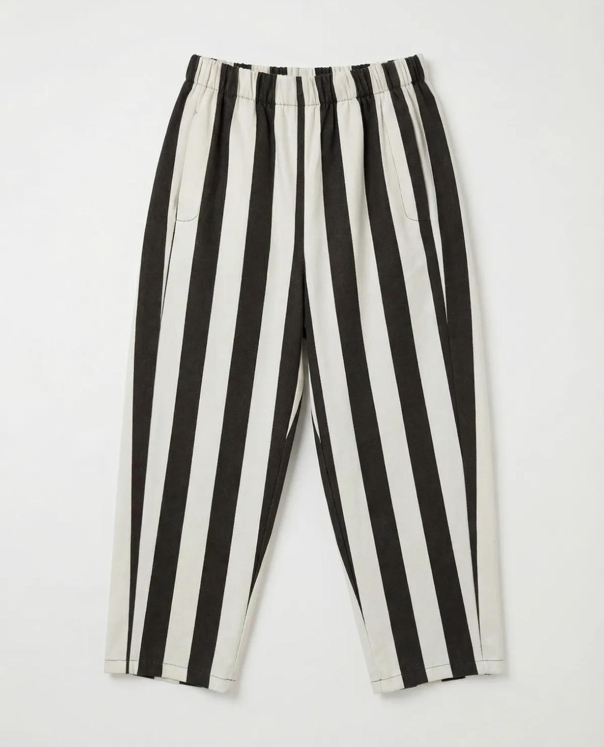 ELASTICATED WAIST STRIPE BARREL PANT