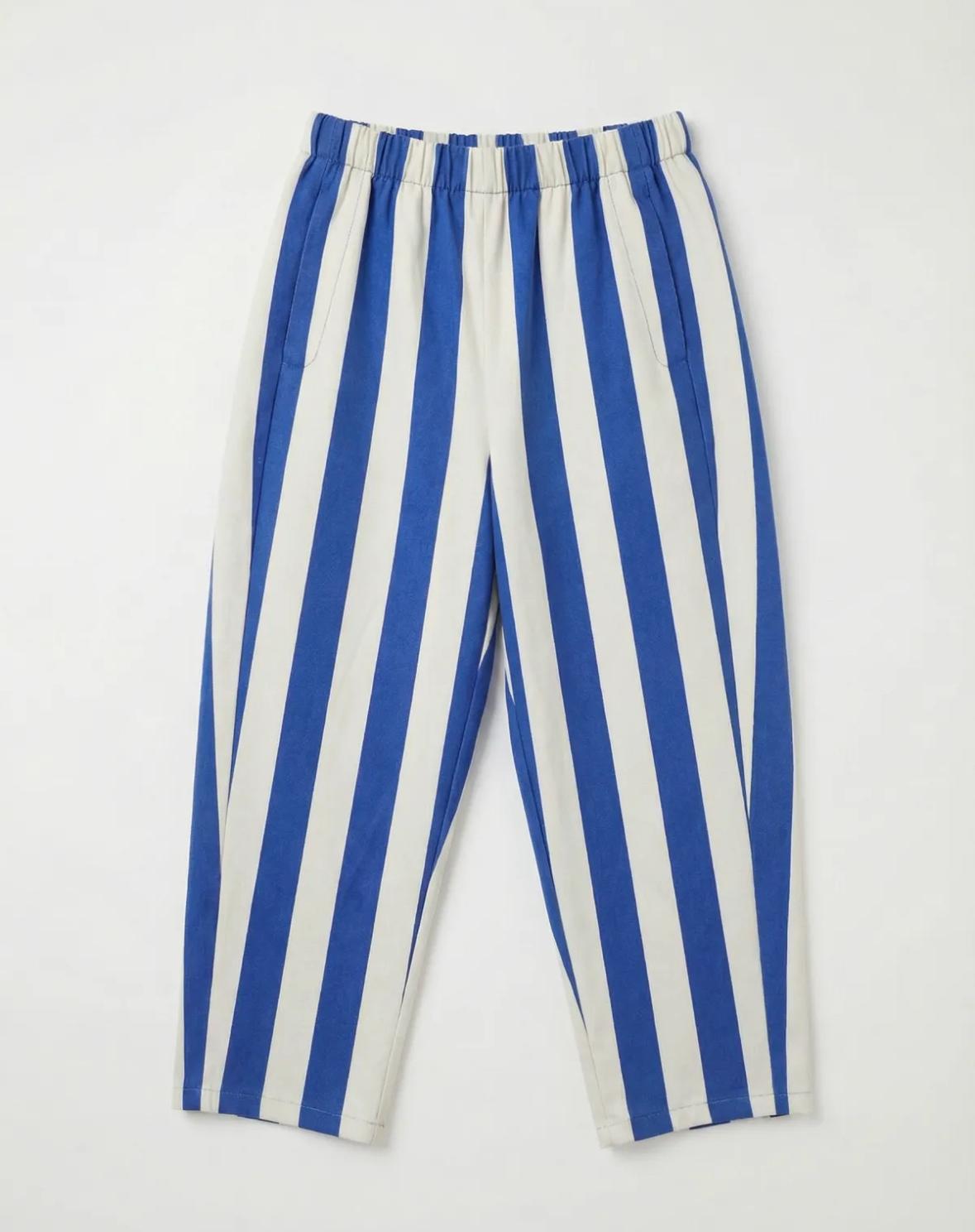 ELASTICATED WAIST STRIPE BARREL PANT