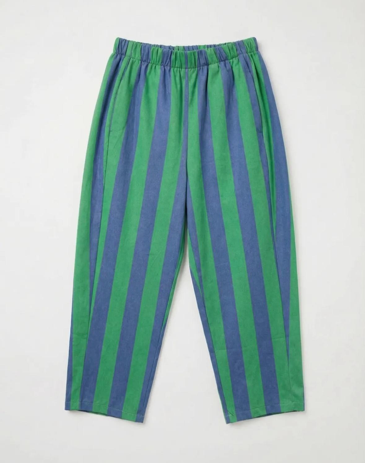 ELASTICATED WAIST STRIPE BARREL PANT