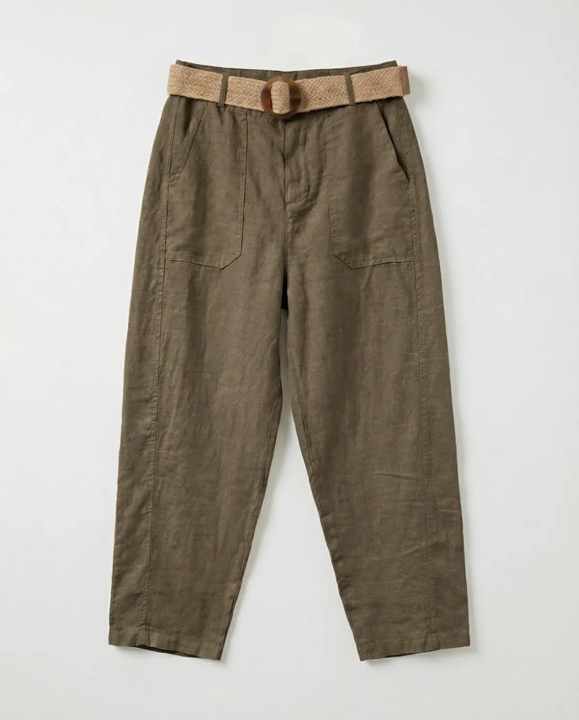 BELTED BARREL PANT