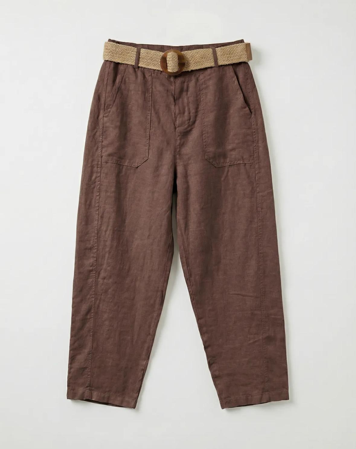 BELTED BARREL PANT