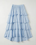 ELASTICATED WAIST RUFFLE TIERED SKIRT